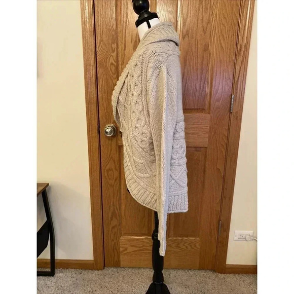 Madison Lily Cardigan Women's L Open Front Button Acrylic Beige - Picture 6 of 9